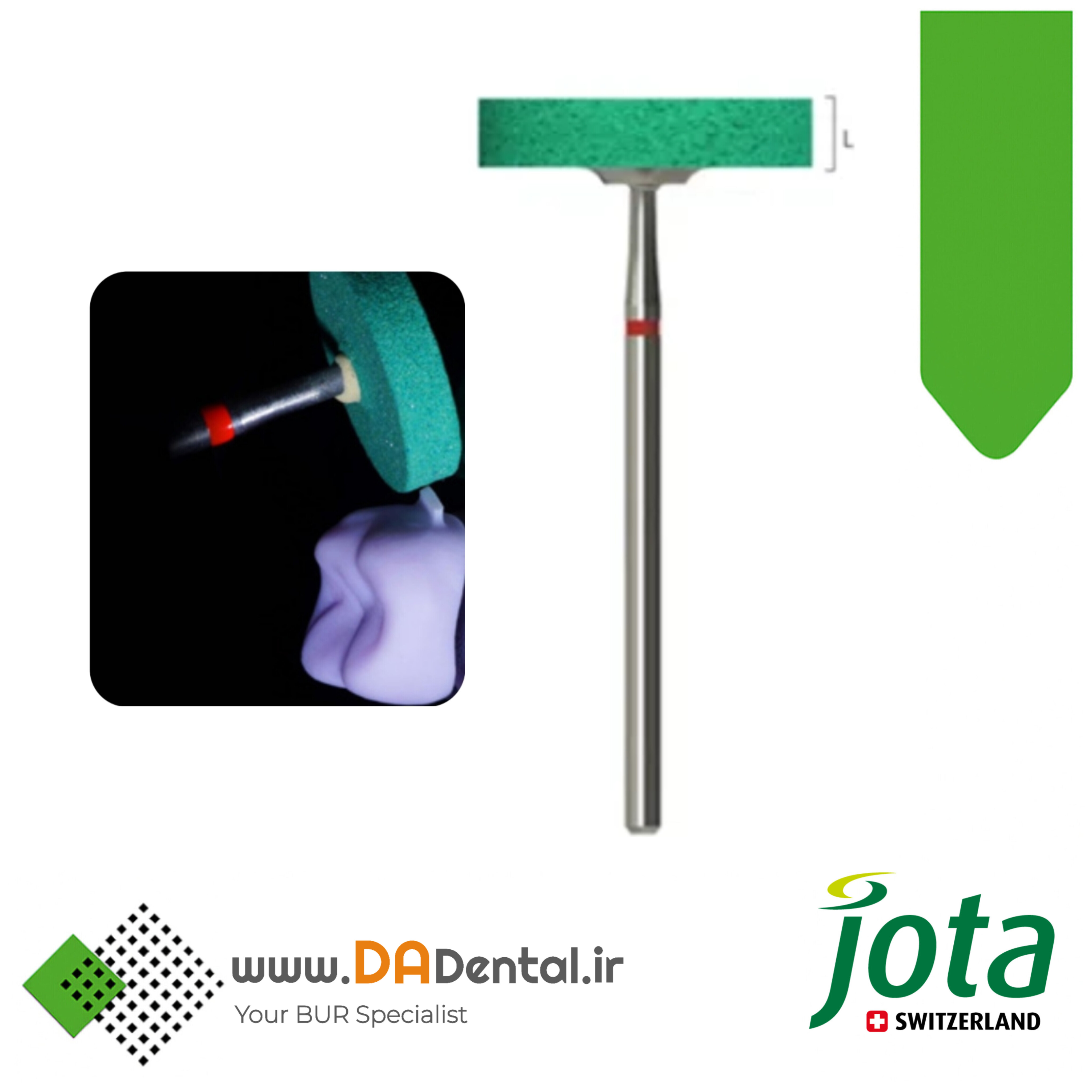 سنگ سبز الماسی چرخی قطر 220 مخصوص هندپیس جوتا JOTA کد SD773F.HP