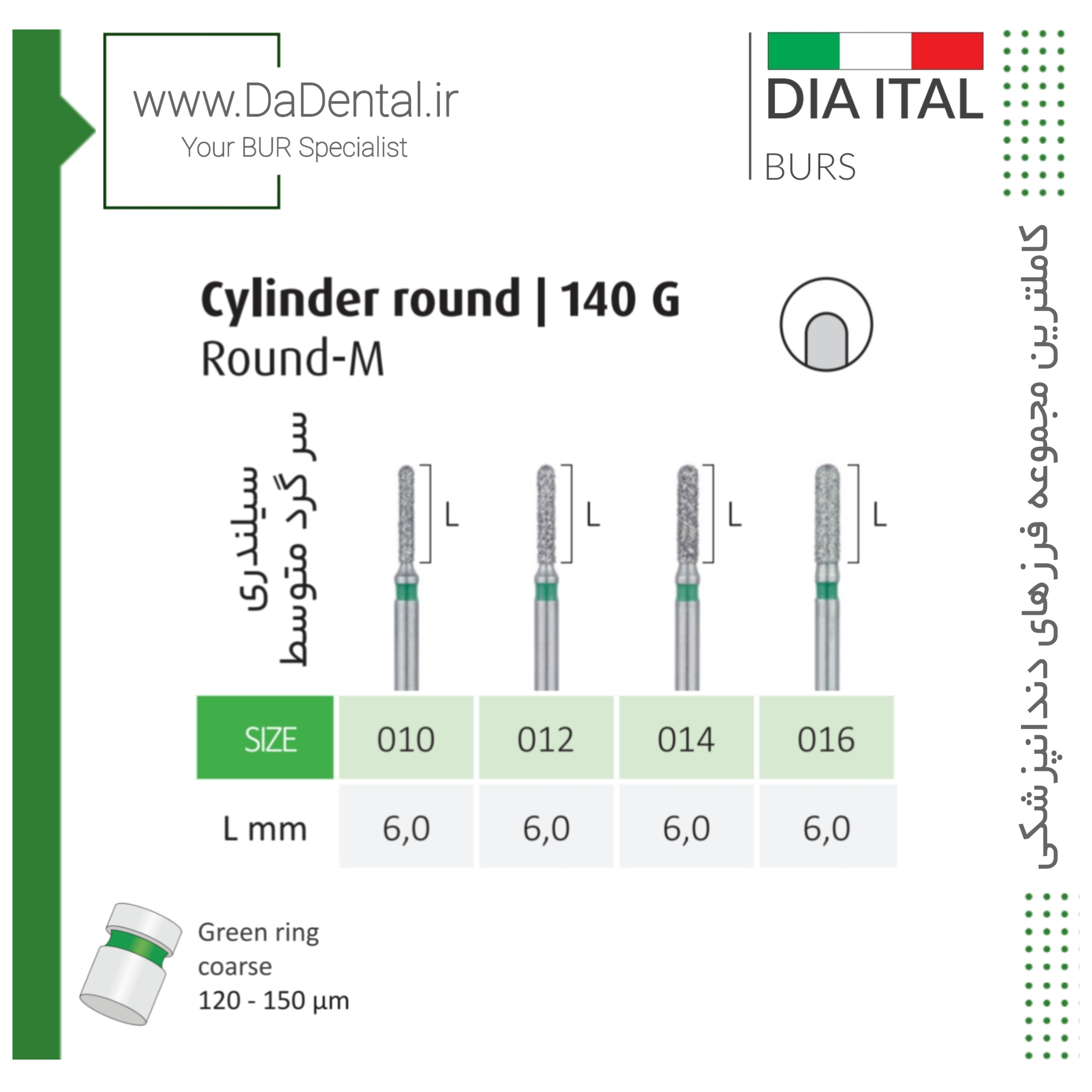 فرز فیشور روند اند متوسط الماسی دور سبز دیا ایتالی کد G140