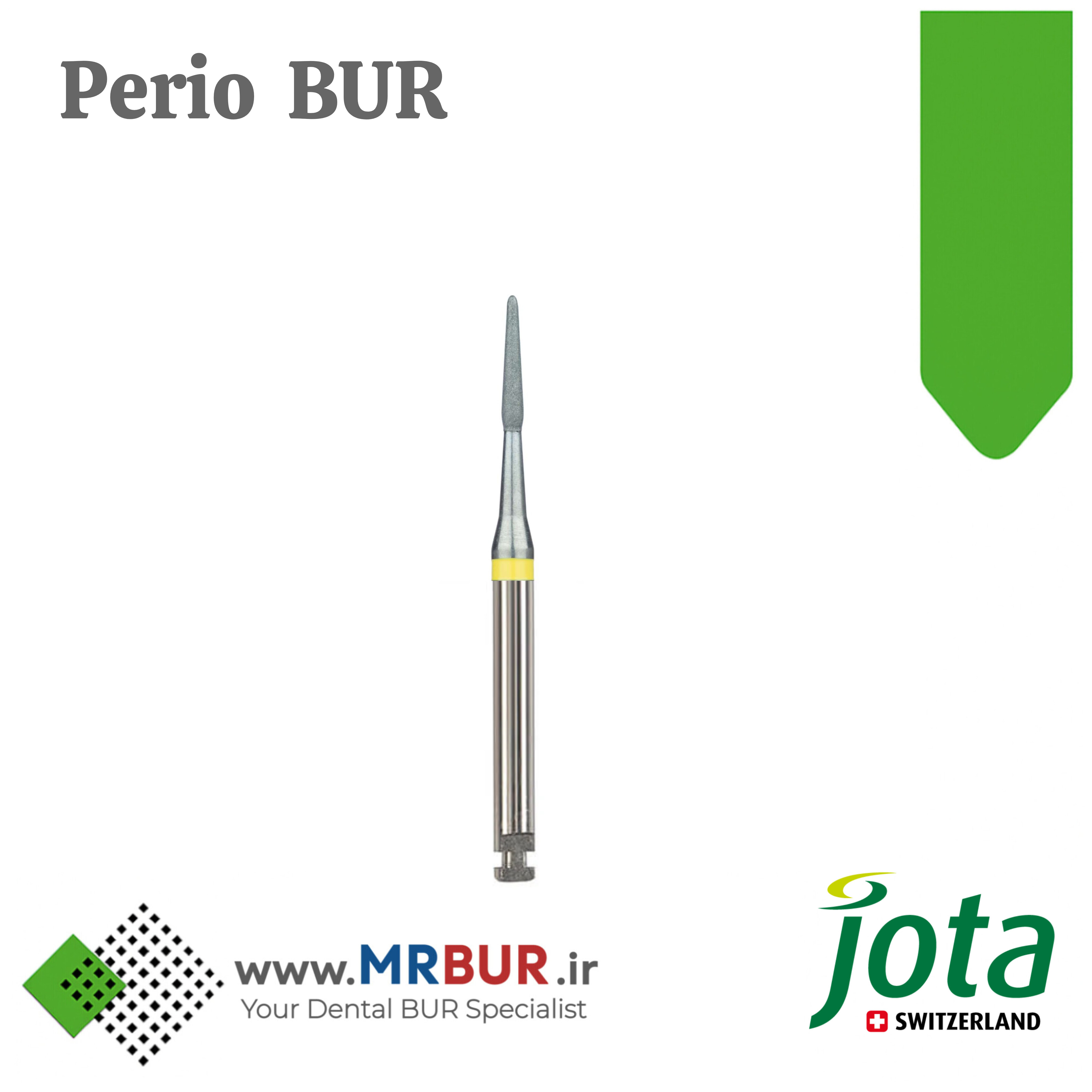 فرز دندانپزشکی پریودنتال الماسی دور زرد کوتاه مخصوص آنگل جوتا JOTA کد 849LEF RAL