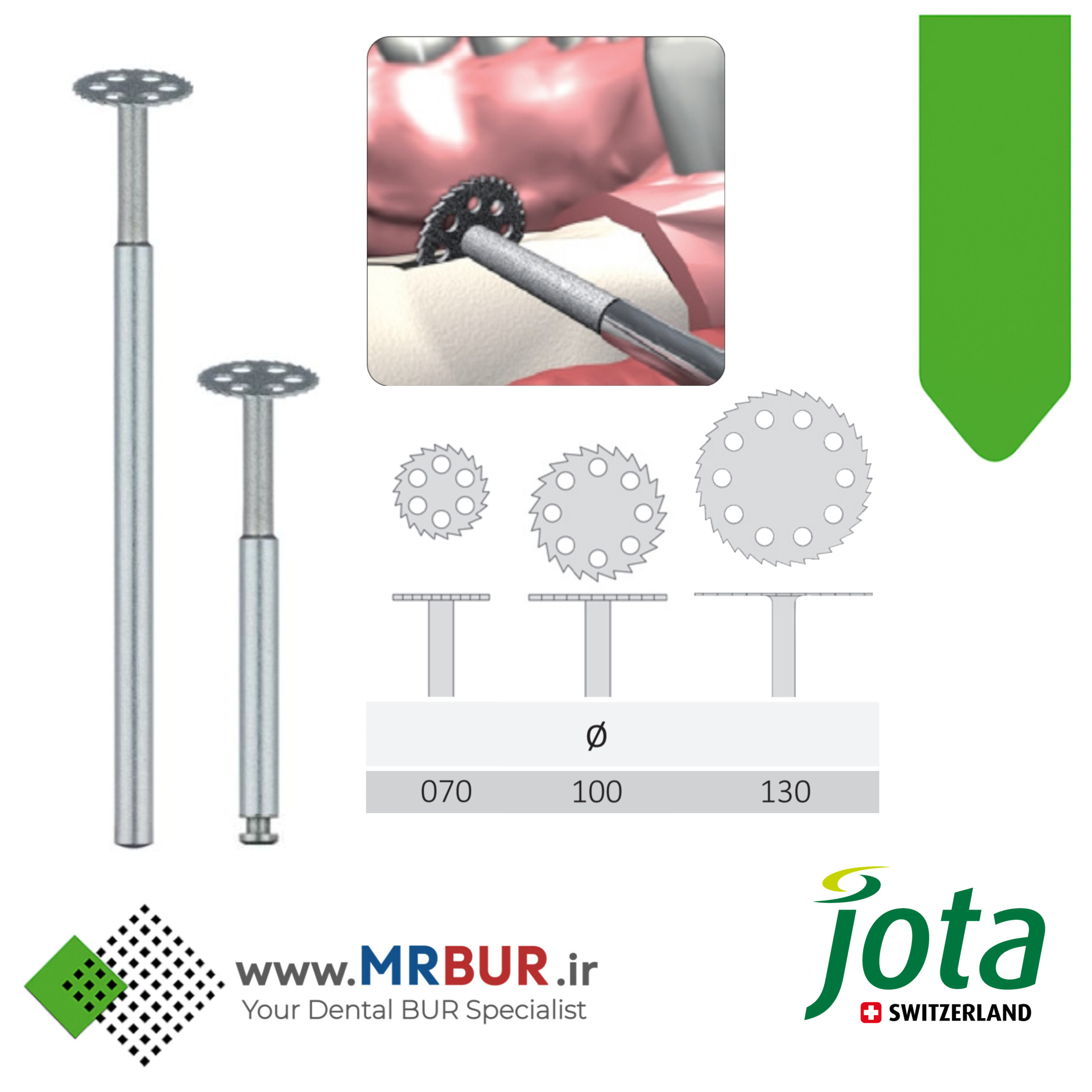 دیسک جراحی استئوتومی دندانپزشکی مخصوص آنگل جوتا JOTA کد 231DEF RA