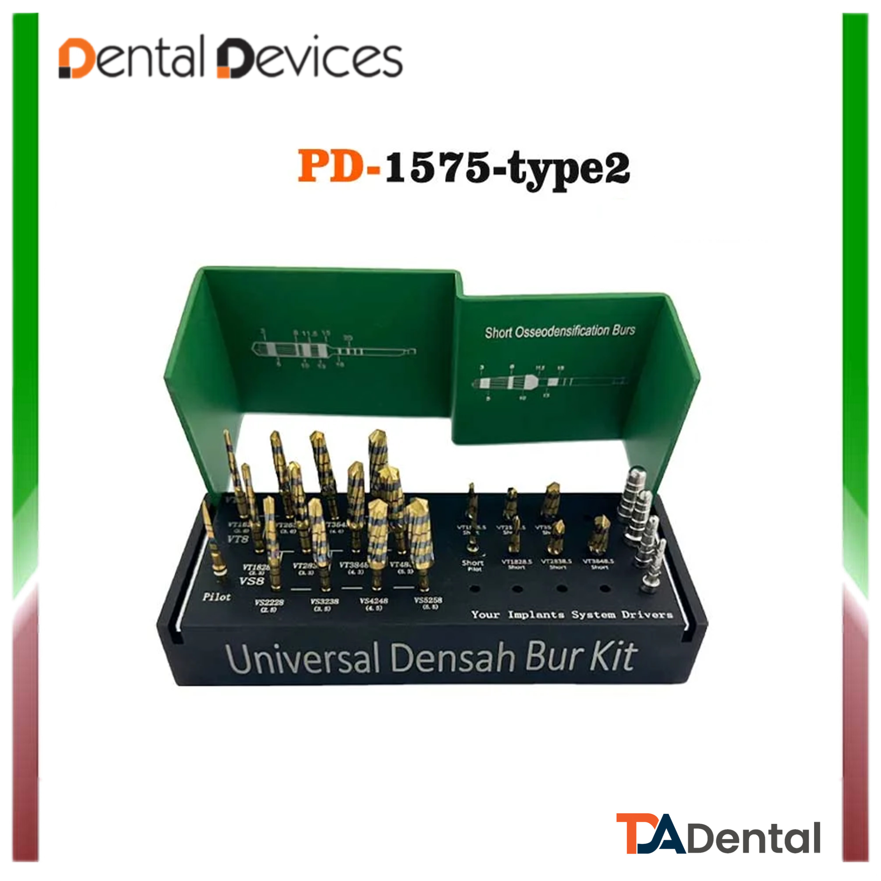 کیت استئودنسیفیکیشن PD -Osseodensification (فرزهای بلند و کوتاه)